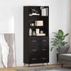 vidaXL Haut Armoire Ch&ecirc;ne noir 69,5 x 34 x 180 cm Bois d'ing&eacute;nierie