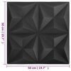 vidaXL Panneaux muraux 3D 48 pcs 50x50 cm noir origami 12 m&sup2;