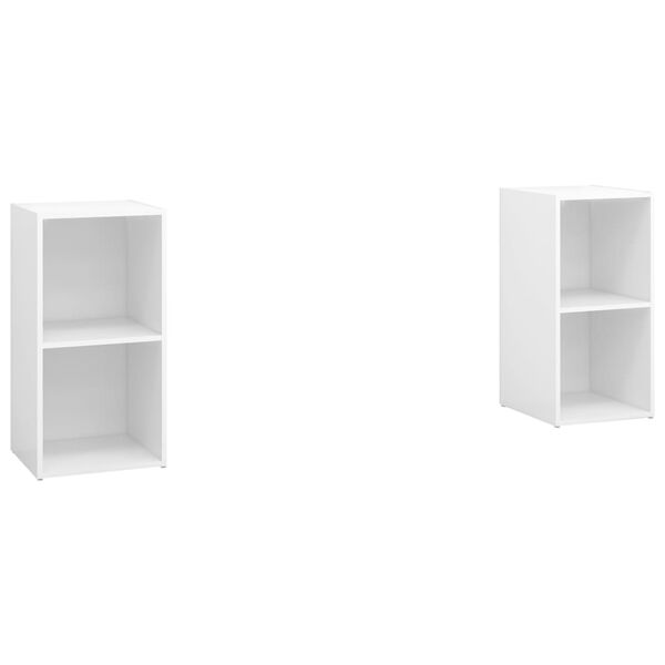 vidaXL Meubles TV 2 pcs Blanc brillant 72x35x36,5 cm Bois d'ing&eacute;nierie