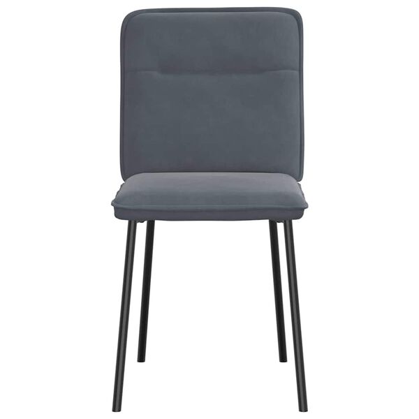 vidaXL Chaises à manger lot de 4 Gris foncé Velours