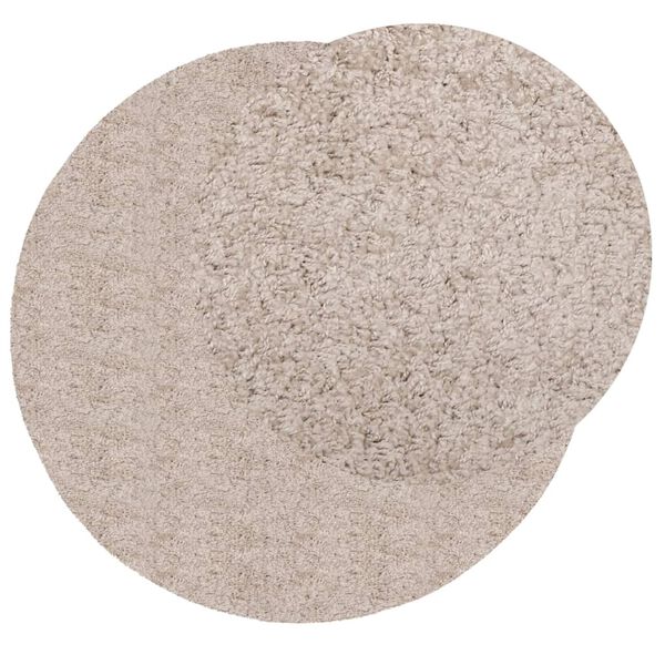 vidaXL Tapis shaggy PAMPLONA poils longs moderne beige &Oslash; 120 cm