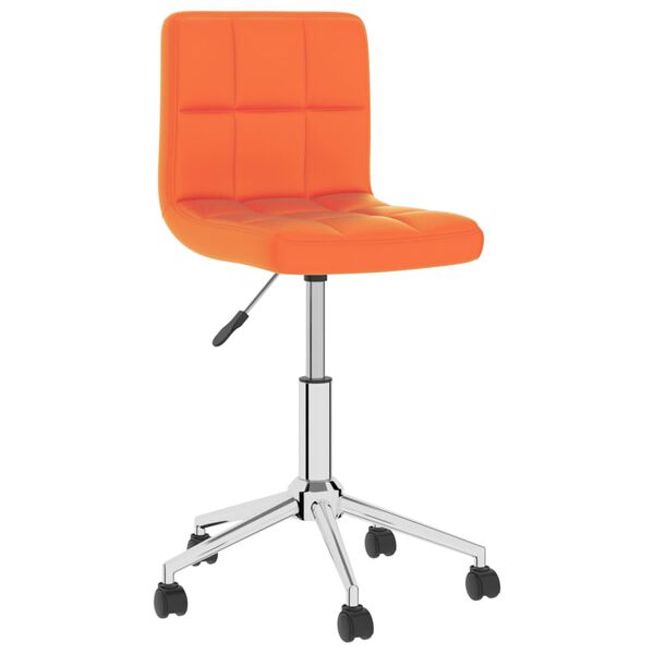 vidaXL Chaise pivotante de salle &agrave; manger Orange Similicuir