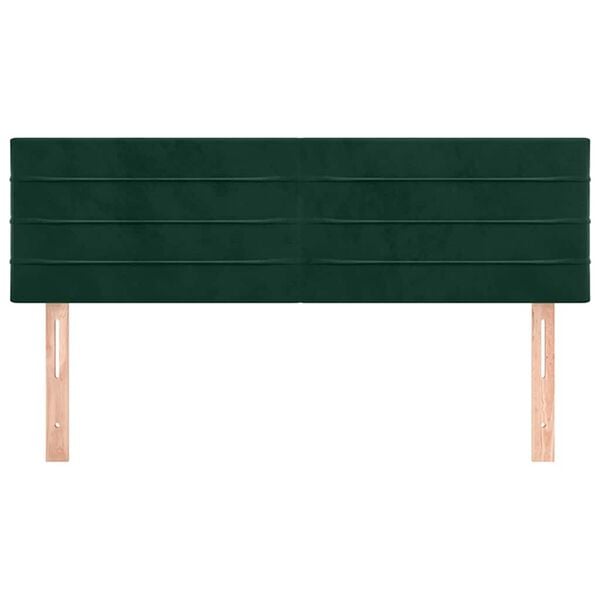 vidaXL T&ecirc;tes de lit 2 pcs Vert fonc&eacute; 72x5x78/88 cm Velours