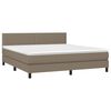 vidaXL Sommier &agrave; lattes de lit avec matelas Taupe 180x200 cm Tissu