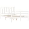 vidaXL Cadre de lit sans matelas blanc 120x200 cm bois massif