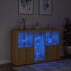 vidaXL Buffet avec lumières LED chêne sonoma 162x37x100 cm