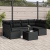 vidaXL Salon de jardin 7 pcs avec coussins noir r&eacute;sine tress&eacute;e