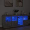 vidaXL Buffet avec lumières LED gris béton 164x37x67 cm