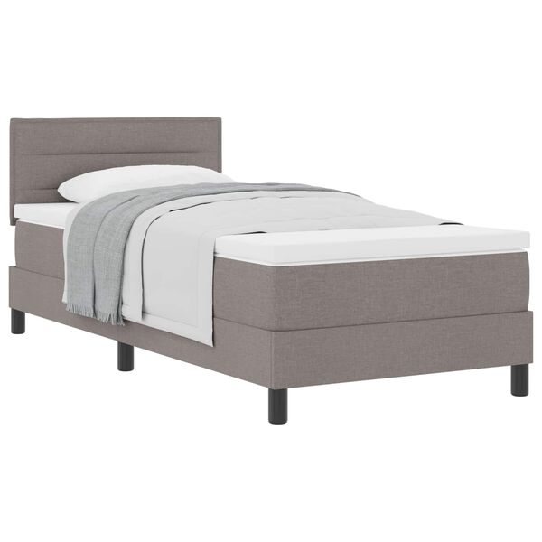 vidaXL Lit &agrave; ressorts avec matelas Taupe 100 x 200 cm tissu
