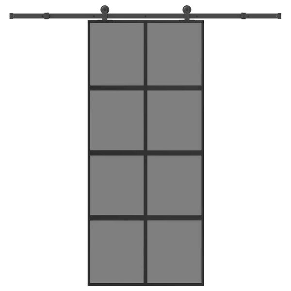 vidaXL Porte coulissante kit de quincaillerie tremp&eacute; verre aluminium