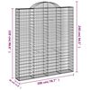 vidaXL Paniers &agrave; gabions arqu&eacute;s 7 pcs 200x30x220/240 cm fer galvanis&eacute;