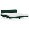 vidaXL Lit avec matelas Dover vert fonc&eacute; 200x200 cm velours