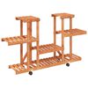 vidaXL Support &agrave; fleurs avec roues 110x25x78 cm bois massif de sapin