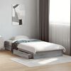 vidaXL Cadre de lit avec tiroirs sans matelas sonoma gris 90x190 cm