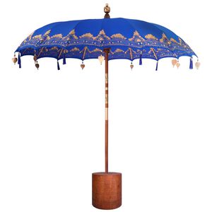 vidaXL Parasol balinais avec base 2 pi&egrave;ces Bleu