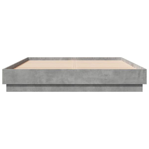 vidaXL Cadre de lit sans matelas gris béton 150x200 cm