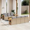 vidaXL Salon de jardin avec coussins 8 pcs beige r&eacute;sine tress&eacute;e