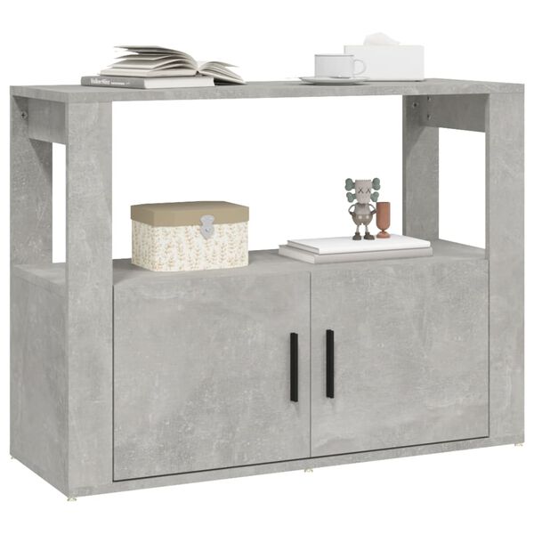 vidaXL Buffet Gris béton 80x30x60 cm Bois d'ingénierie
