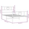 vidaXL Cadre de lit métal sans matelas avec pied de lit noir 75x190 cm