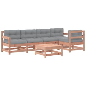vidaXL Salon de jardin 6 pcs avec coussins bois massif Douglas
