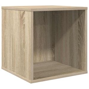 vidaXL Bo&icirc;te d'albums vinyles Ch&ecirc;ne Sonoma 37 x 36,5 x 38 cm