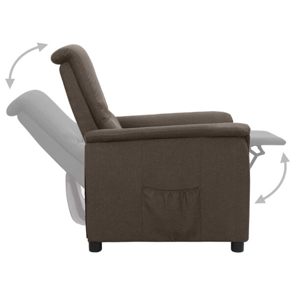 vidaXL Fauteuil inclinable Marron Tissu