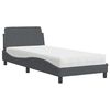 vidaXL Lit avec matelas Dover gris foncé 80x200 cm velours