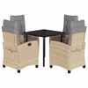 vidaXL Ensemble &agrave; manger de jardin coussins 5 pcs m&eacute;lange beige rotin
