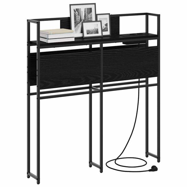 vidaXL T&ecirc;te de lit de rangement Ch&ecirc;ne noir 75 cm Bois d'ing&eacute;nierie