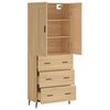 vidaXL Buffet haut Ch&ecirc;ne sonoma 69,5x34x180 cm Bois d'ing&eacute;nierie