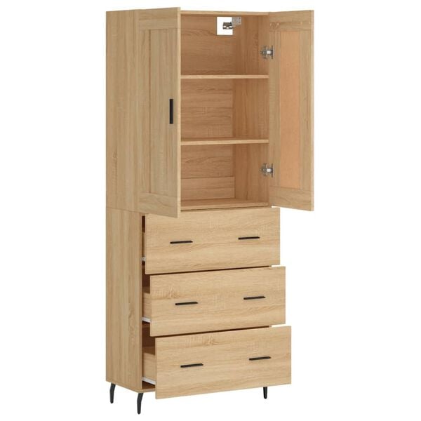 vidaXL Buffet haut Ch&ecirc;ne sonoma 69,5x34x180 cm Bois d'ing&eacute;nierie