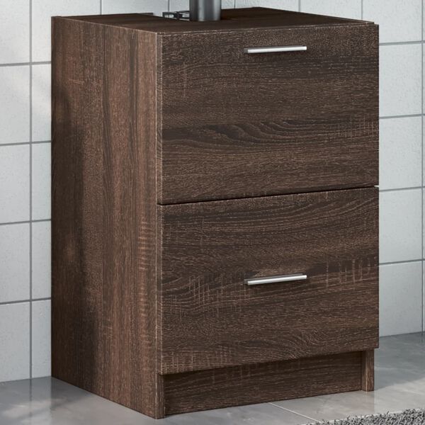vidaXL Meuble d'&eacute;vier ch&ecirc;ne marron 40x37x59 cm bois d'ing&eacute;nierie