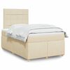vidaXL Sommier &agrave; lattes de lit avec matelas Cr&egrave;me 120x200 cm Tissu