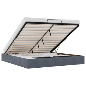 VidaXL Cadre de lit ottoman avec matelas gris fonc&eacute; 180x200 cm velours