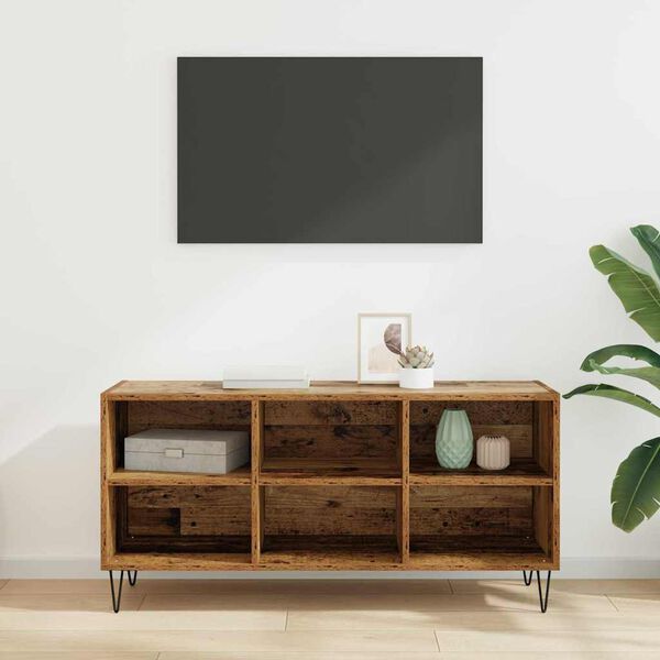 vidaXL Meuble TV Bois Ancien 103,5 x 30 x 50 cm Bois d'ing&eacute;nierie