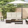 vidaXL Canapé de jardin inclinable coussins forme L marron polyrotin