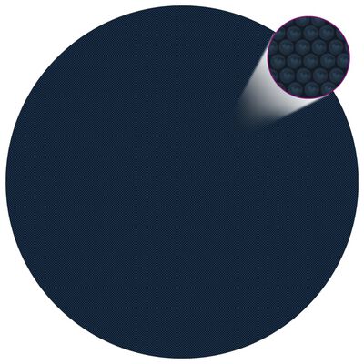 vidaXL Film solaire de piscine flottant PE 210 cm Noir et bleu