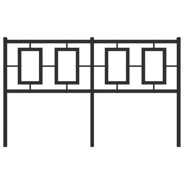 vidaXL Tête de lit métal noir 140 cm