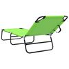 vidaXL Chaise longue pliante 1-personne Vert 56 x 189 x 87 cm tissu
