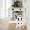 vidaXL Ensemble de bar 3 pcs blanc bois de pin massif