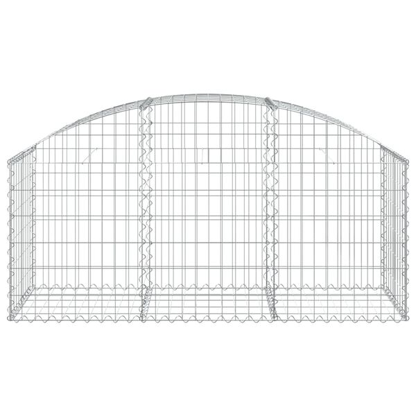 vidaXL Panier de gabions arqué 150x50x60/80 cm Fer galvanisé