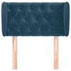 vidaXL T&ecirc;te de lit avec oreilles Bleu fonc&eacute; 83x23x78/88 cm Velours
