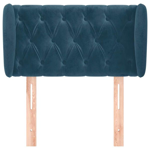 vidaXL T&ecirc;te de lit avec oreilles Bleu fonc&eacute; 83x23x78/88 cm Velours