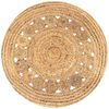vidaXL Tapis Jute design tress&eacute; 90 cm rond