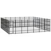 vidaXL Chenil d'ext&eacute;rieur pour chiens Acier 45,16 m&sup2;