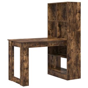 vidaXL Bureau Ch&ecirc;ne fum&eacute; Bois d'ing&eacute;nierie 122 x 67 x 145 cm