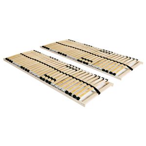 vidaXL Sommiers &agrave; lattes sans matelas 2 pcs avec 28 lattes 70x200 cm