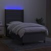 vidaXL Sommier &agrave; lattes de lit matelas LED Gris fonc&eacute; 90x190cm Tissu