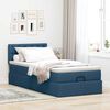 vidaXL Cadre de lit ottoman avec matelas bleu 90x190 cm tissu