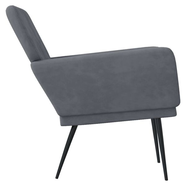 vidaXL Fauteuil Gris foncé 62x79x79 cm Velours